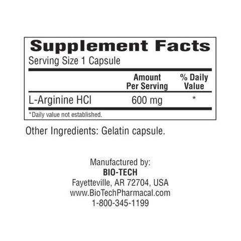 Arginine 600mg 100 caps