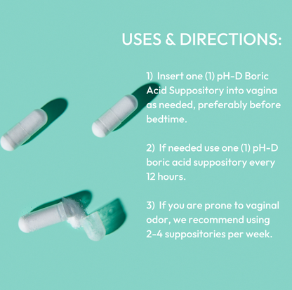 pH-D Boric Acid Vaginal Suppositories - 14 count